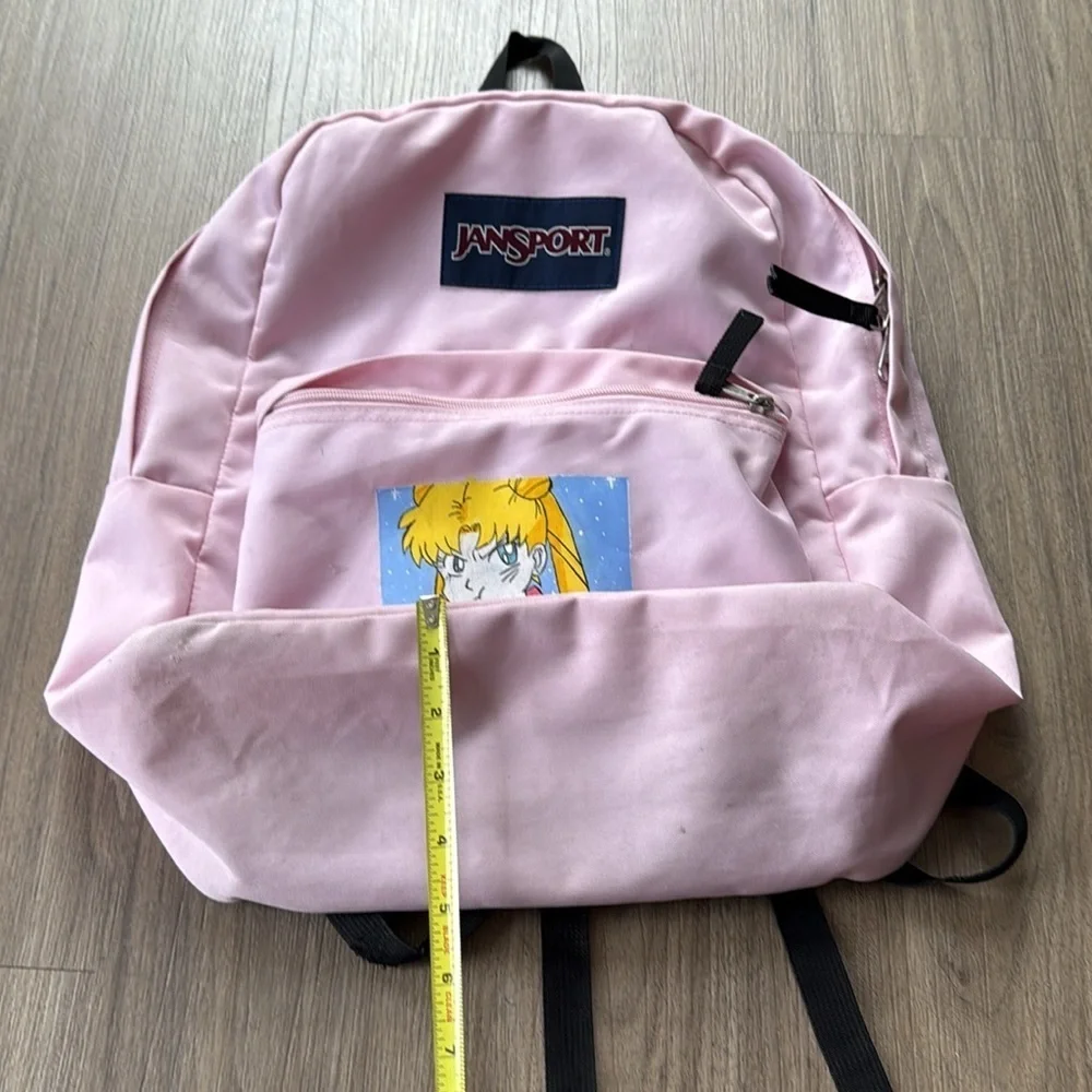 Jansport Light Pink Kids Backpack with Sailor Moon Usagi Tsukino Cartoon Design